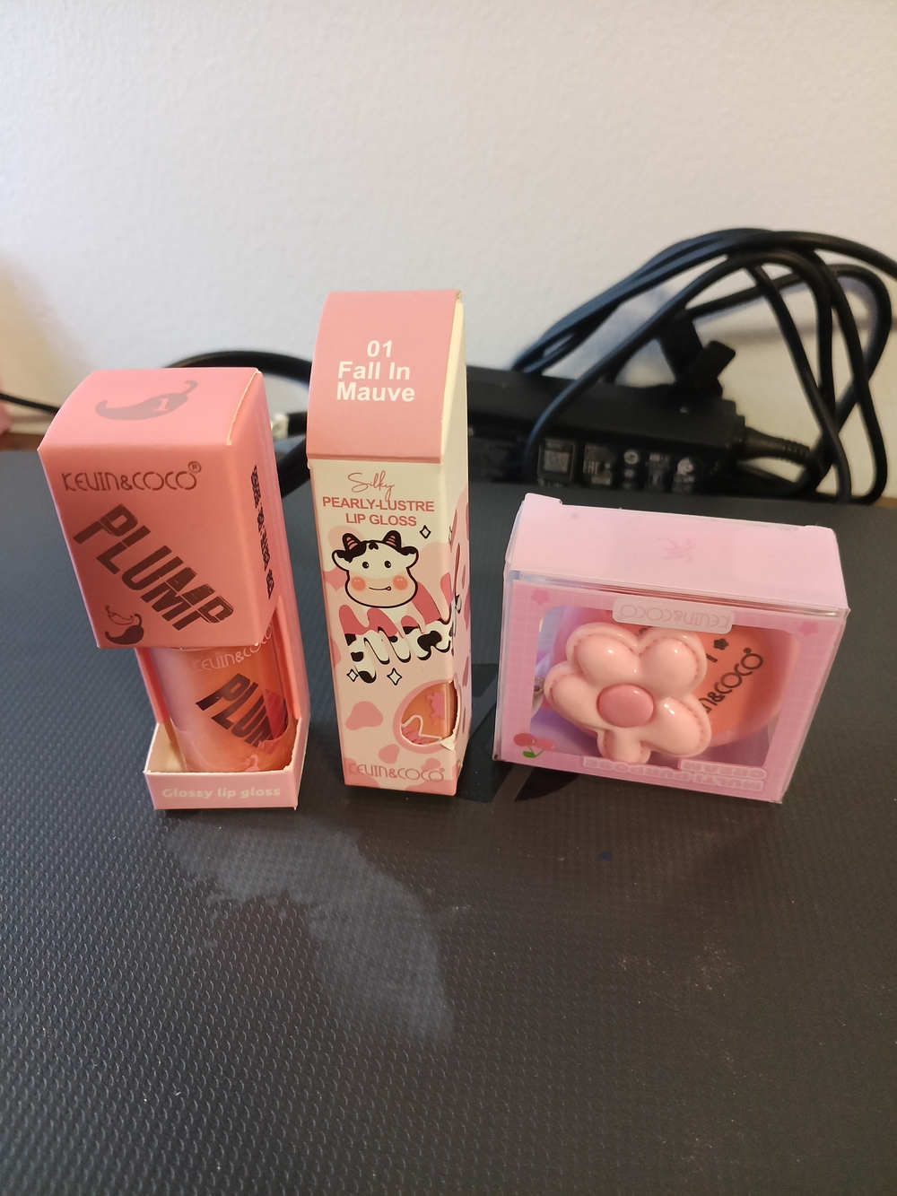 Source Unknown Pink Lip Gloss & Balm Trio - Plump, Fall In Mauve, Flower Compact